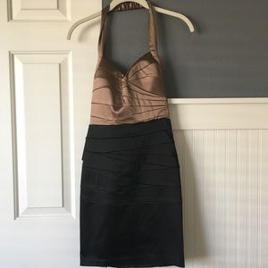Bebe Colorblock Halter Dress 90210 collection